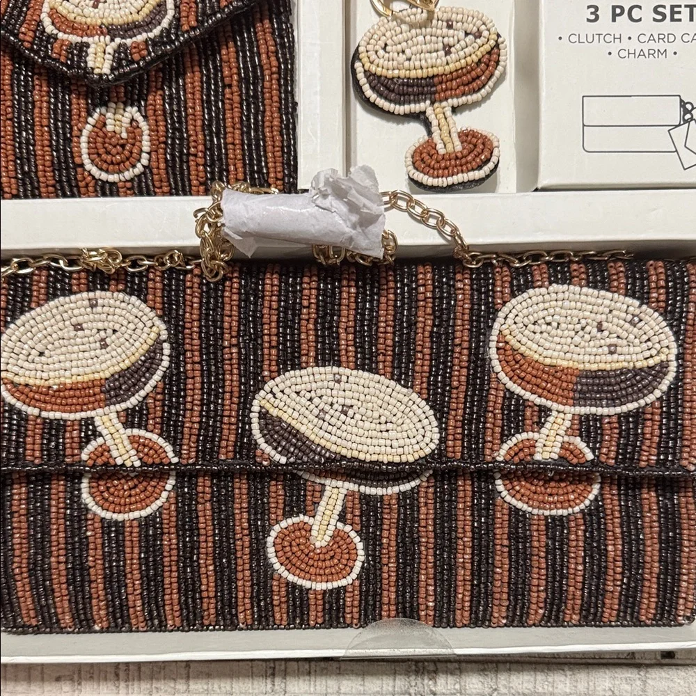 Rachel Zoe Beaded Clutch Set with Cocktail Design - Picture 2 of 6